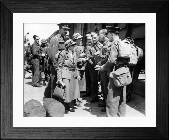 Framed Print : Two Red Cross nurses who stayed behind to see the safety of the wounded before leaving Framed Print : Two Red Cross nurses who stayed behind to see the safety of the wounded before leaving