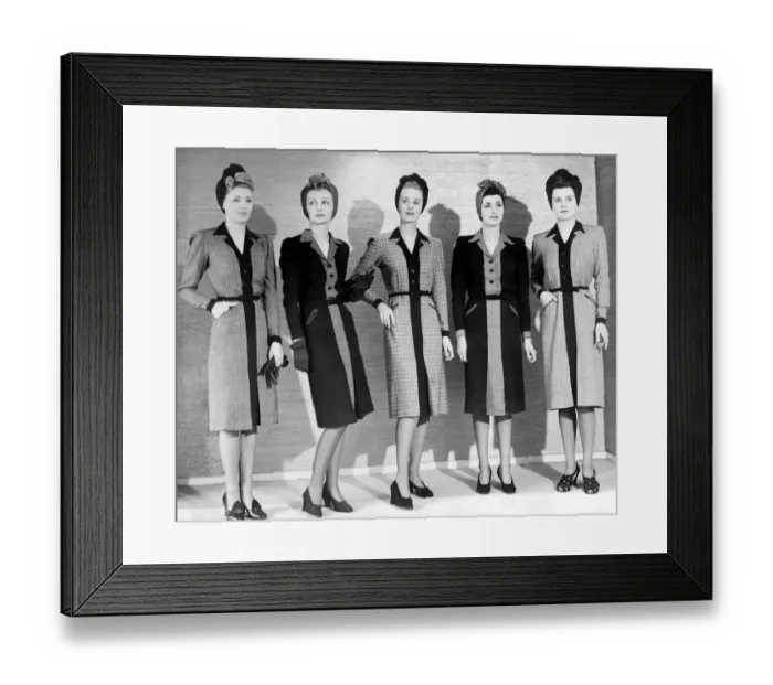 Framed Print : Models wearing World War Two designed Utility Dresses, 15th May 1942