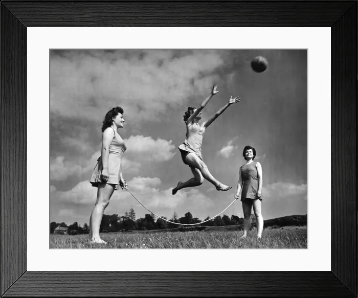 Framed Print : Agility work utilising ropes and balls. May 1944 P009977 Framed Print : Agility work utilising ropes and balls. May 1944 P009977