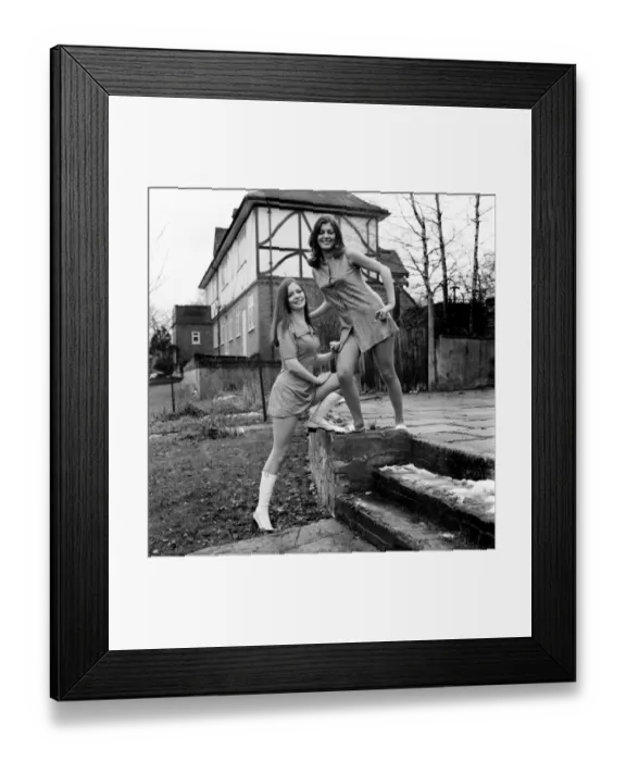 Framed Print : The two Michelle sisters of Chigwell, Essex come into view on the television screens Framed Print : The two Michelle sisters of Chigwell, Essex come into view on the television screens