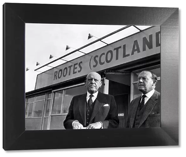 Lord Rootes (left) pictured at the Linwood site of the new car factory with Sir