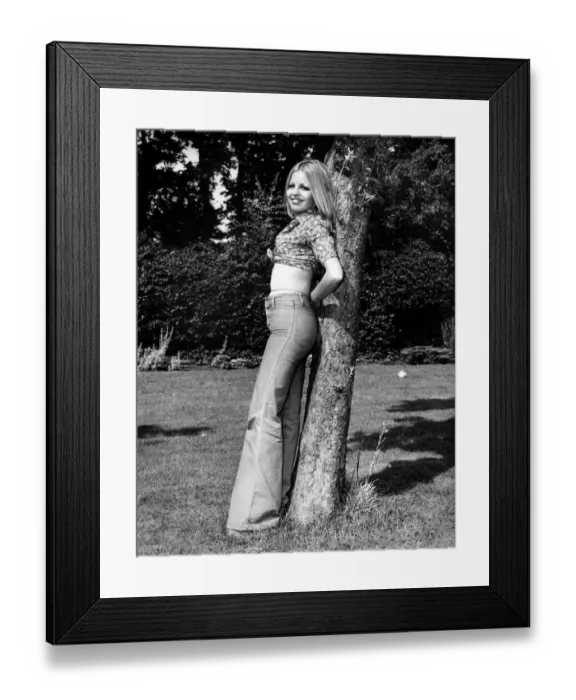 Framed Print : Actress Sally Thomsett, seen here at her beautiful Thames-side home in Teddington Framed Print : Actress Sally Thomsett, seen here at her beautiful Thames-side home in Teddington