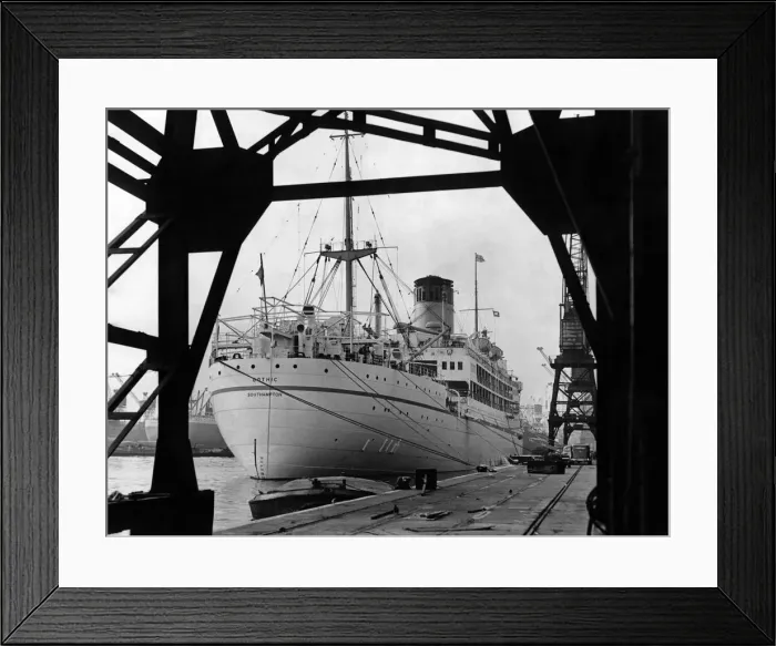 Framed Print : The S. S. Gothic with steam up this afternoon ready for to-nights cast off from the King Framed Print : The S. S. Gothic with steam up this afternoon ready for to-nights cast off from the King