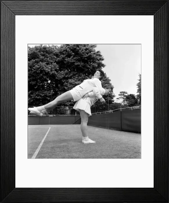 Framed Print : Lawn Tennis at Beckenham. Women training before a match at the club June