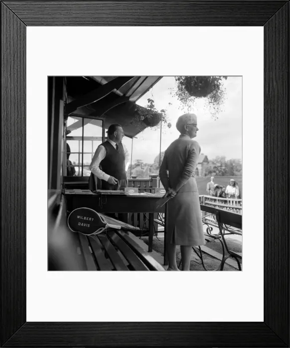 Framed Print : Lawn Tennis at Beckenham. Members watch a game of tennis at the club June 1960