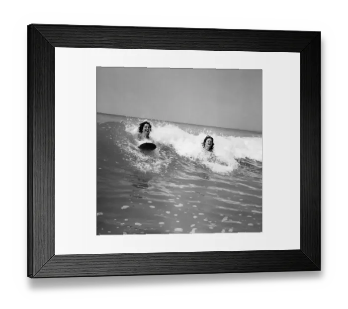 Framed Print : Women body boarding in the surf at Newquay June 1960 M4303-004 Framed Print : Women body boarding in the surf at Newquay June 1960 M4303-004