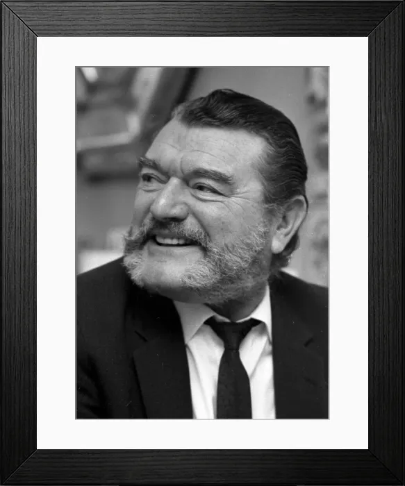 Framed Print : Jack Hawkins being interviewed by Donald Zec at Westmead Lodge, Westmead Framed Print : Jack Hawkins being interviewed by Donald Zec at Westmead Lodge, Westmead