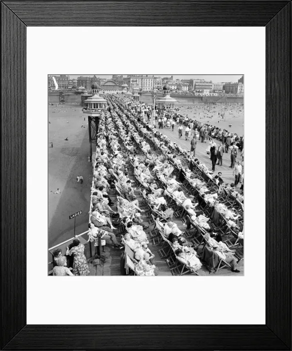 Framed Print : Bank holiday at Blackpool. Beach scenes  /  crowds  /  sunbathing. June 1960 M4319-014