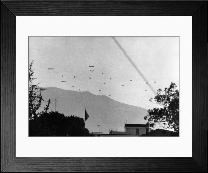 Framed Print : Following the successful Greek coup, which saw the overthrow of President Makarios of Framed Print : Following the successful Greek coup, which saw the overthrow of President Makarios of