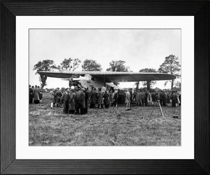 Framed Print : This Fokker F. VIIA named Princess Xenia surrounded by crowds before leaving Baldonnel