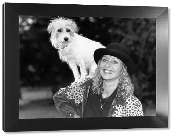 Stage and television actress Liza Goddard with her canine friend