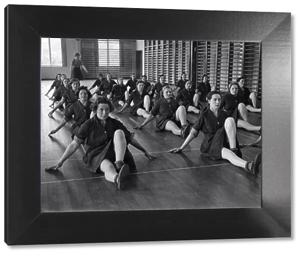 World War II Women: A. T. S. undergoing keep fit training. October 1941 P010195