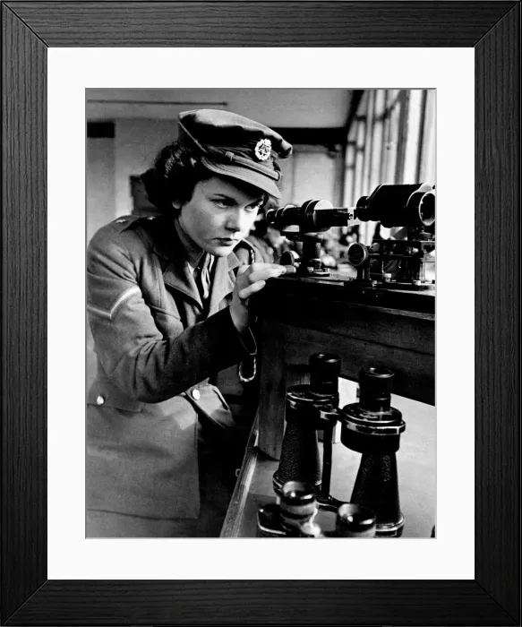 Framed Print : World War II Women. ATS Girls at Western Command Ordinance factory on Precision work