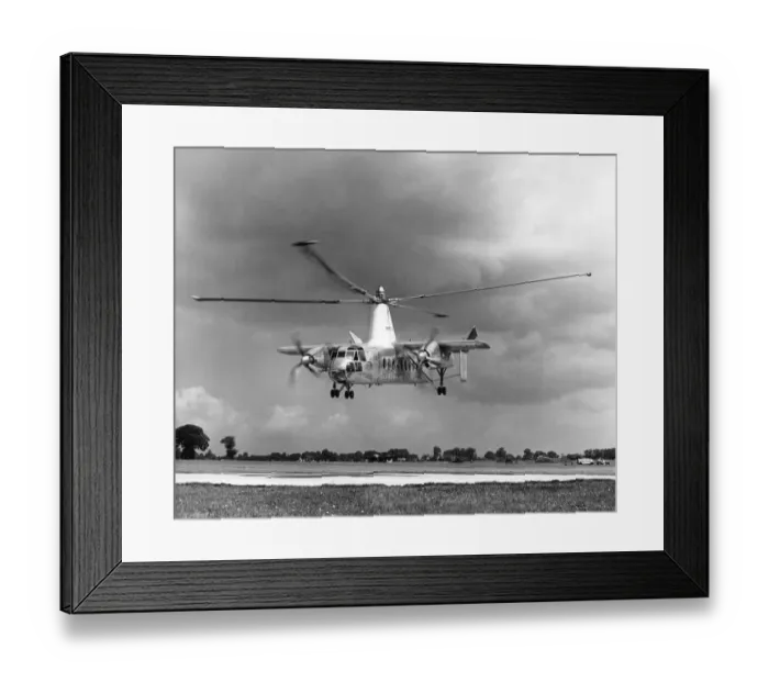 Framed Print : The worlds first vertical take-off airliner, the British Fairey Rotodyne
