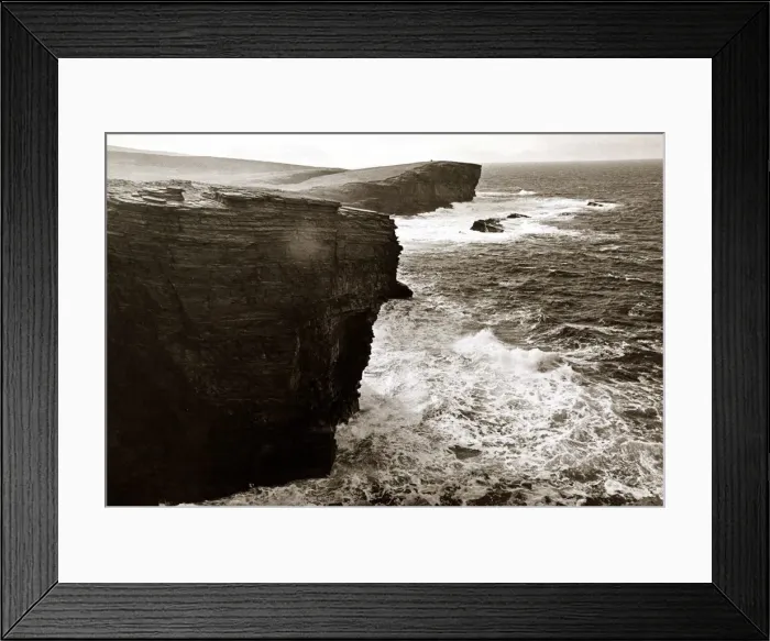 Framed Print : Yesneby Point - Rough Sea Cliffs Waves crashing into the base of the cliff Framed Print : Yesneby Point - Rough Sea Cliffs Waves crashing into the base of the cliff