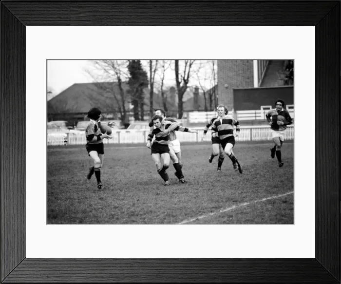 Framed Print : Rugby Union Matches: Harlequins (18) vs. Newport (6). December 1974 74-7565-005 Framed Print : Rugby Union Matches: Harlequins (18) vs. Newport (6). December 1974 74-7565-005