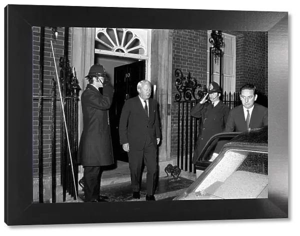 A glum looking Premier Mr. Ted Heath pictured leaving number 10 Downing Street last night