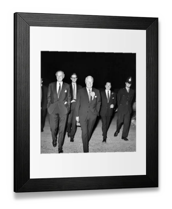 Framed Print : Tory leader Edward Heath, looking jubilant after a day of Election campaigning in his