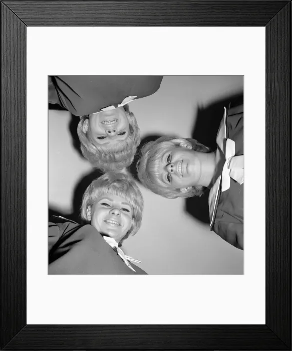 Framed Print : Pop group The Bell sisters from Liverpool Jean, Carol and Sue June 1965