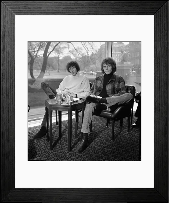 Framed Print : Pop singers Gary and John of the Walker Brothers at the Royal Garden Hotel in Kensington Framed Print : Pop singers Gary and John of the Walker Brothers at the Royal Garden Hotel in Kensington
