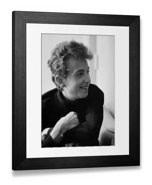 Framed Print : American folk singer Bob Dylan during an interview. May 1964