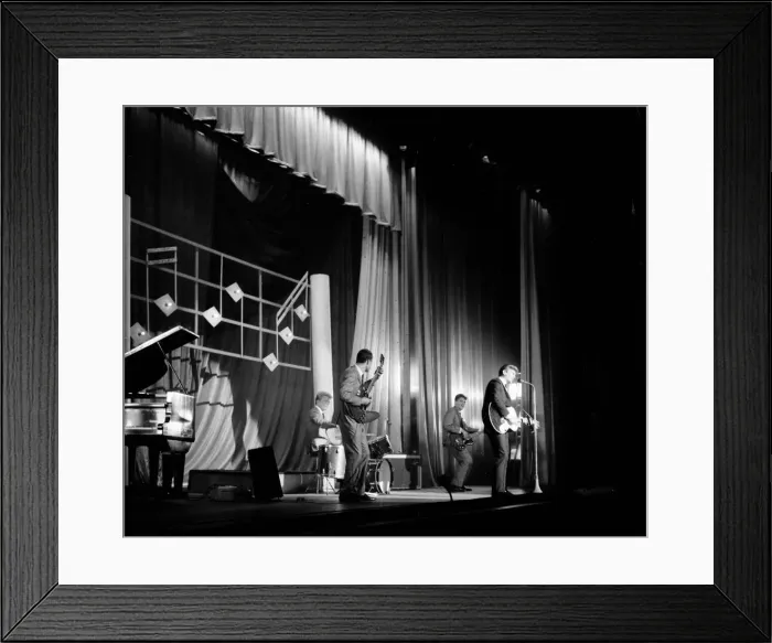 Framed Print : Phil Everly of ther Everly Brothers singing on stage at the Granada Cinema in East Ham