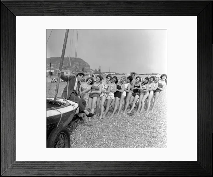 Framed Print : Holidaymakers in their swimsuits at Blackpool. 5th August 1958 Framed Print : Holidaymakers in their swimsuits at Blackpool. 5th August 1958