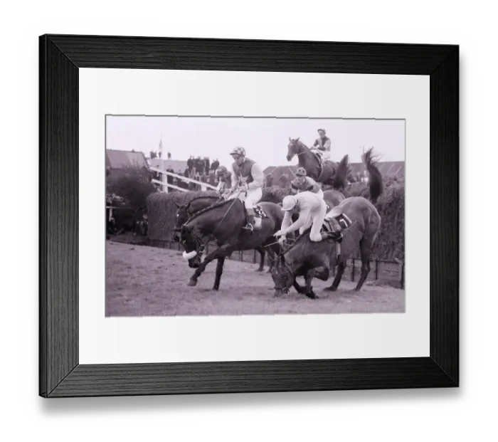 Framed Print : Grand National 1969 Kilburn No 7 stumbles and throws his jockey T Carberry