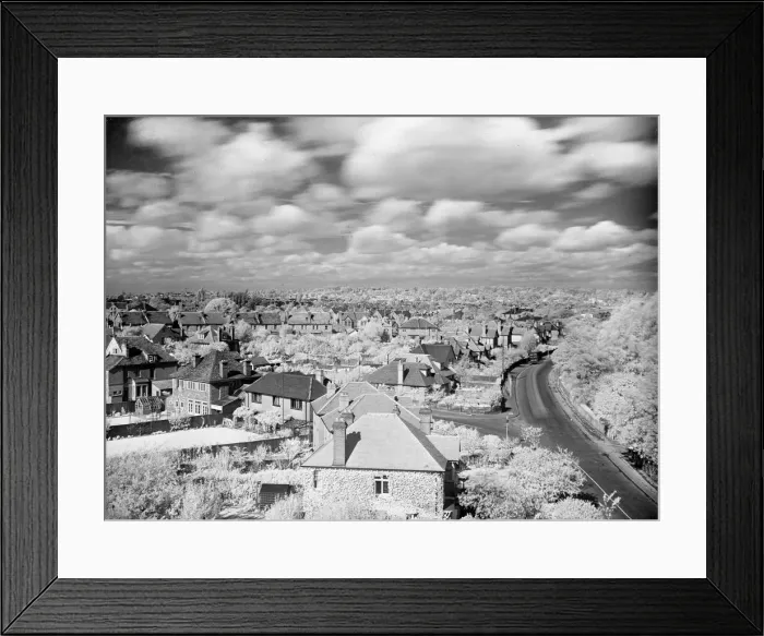 Framed Print : View from St Jamess Church, New Malden, shiwing Coombe Hill in the distance Framed Print : View from St Jamess Church, New Malden, shiwing Coombe Hill in the distance