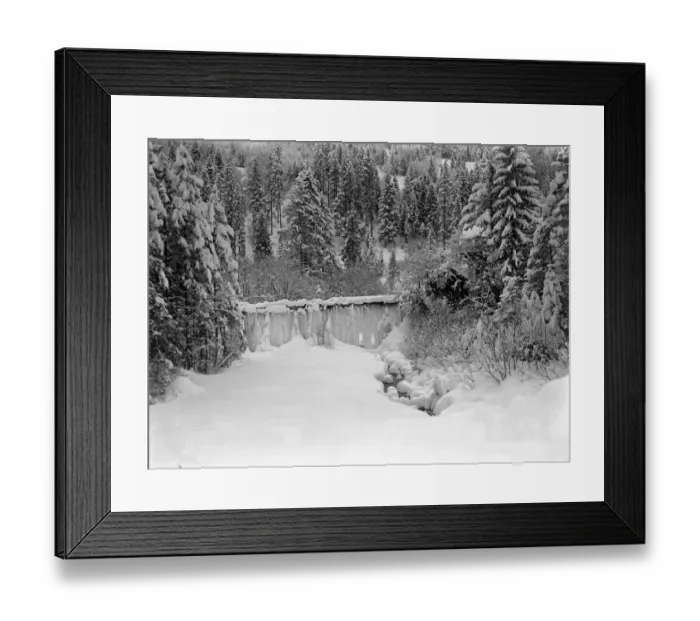 Framed Print : A Frozen waterfall above Champery February 1922 Framed Print : A Frozen waterfall above Champery February 1922