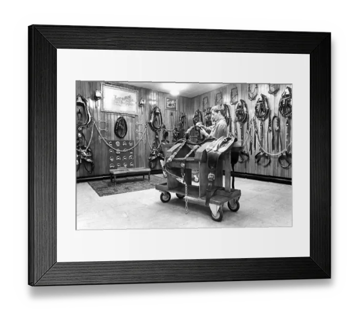 Framed Print : The harness room at the Vaux Brewery in 1986