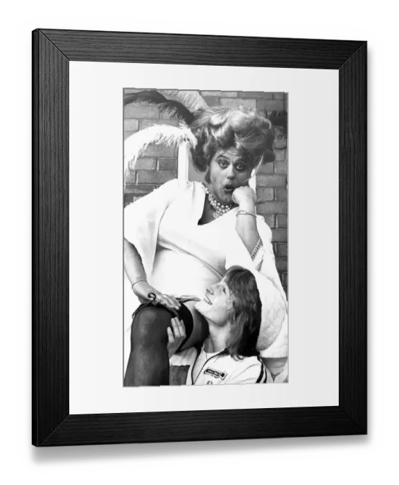 Framed Print : Drag Queen Russell Sharpe was given a lift by teenager Tommy Turnbull after Russell