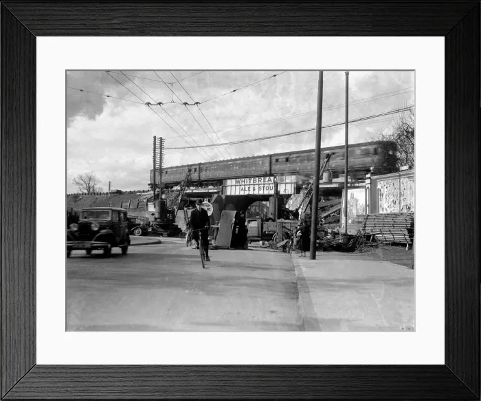Framed Print : Malden railway arch under repair April 1935 2097