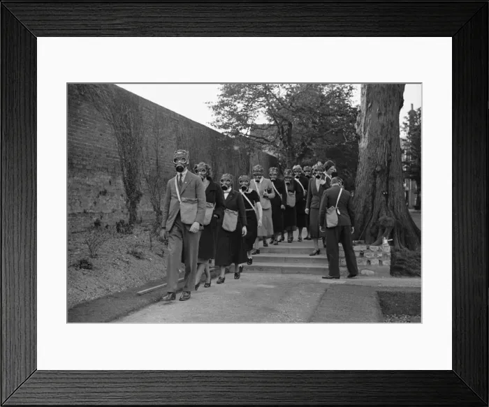 Framed Print : Preparations for war. ARP wardens and members of the general public seen here during a