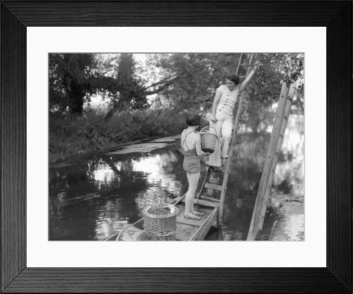 Framed Print : Mrs Page Smith and companions seen here at Island House, Longford, Middlesex Framed Print : Mrs Page Smith and companions seen here at Island House, Longford, Middlesex