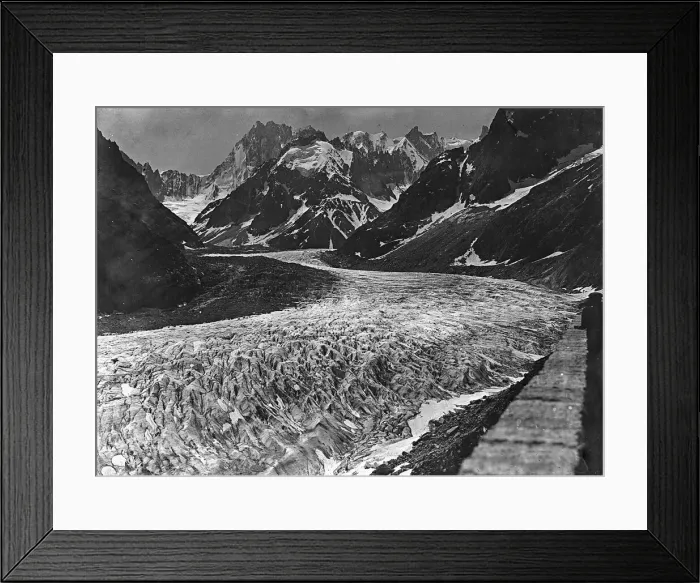 Framed Print : Mer de Glace as seen from above Chamonix June 1923 101 Framed Print : Mer de Glace as seen from above Chamonix June 1923 101