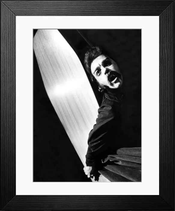 Framed Print : Danny Dee playing the part of Count Dracula risng from the cold coffin at Langley Castle
