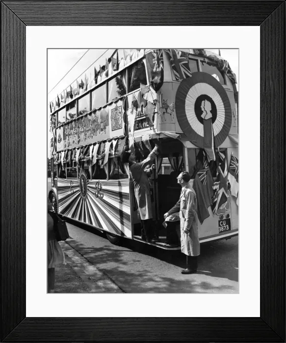 Framed Print : Queen Elizabeth II, Princess Elizabeth - Coronation A brightly decorated
