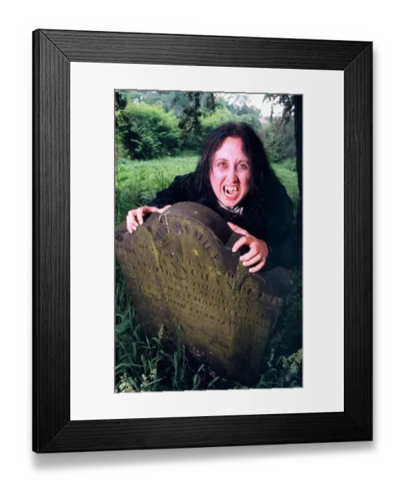 Framed Print : Stephen (Mel) Melaney dresses as Dracula