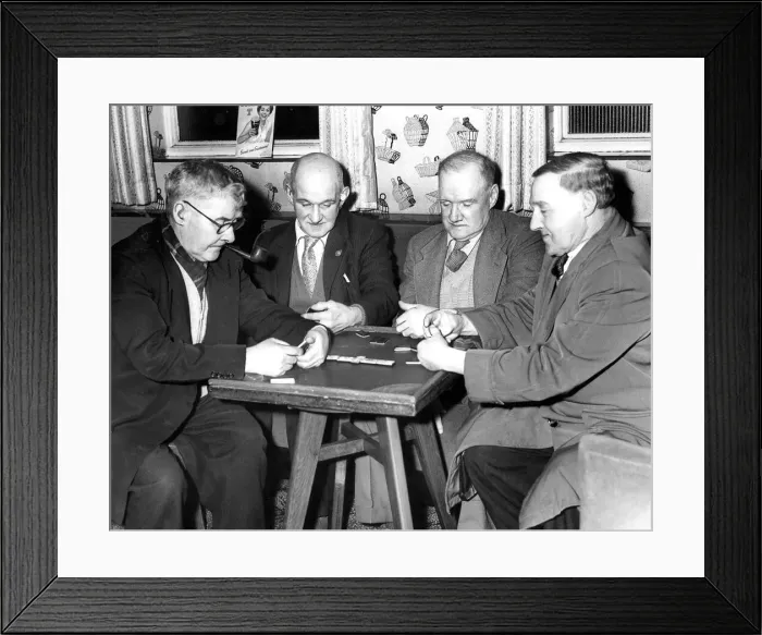 Framed Print : Doorkeeper Dick Marshall (left), forsakes his post at the club