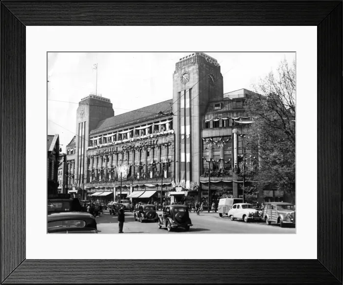 Framed Print : Queen Elizabeth II, Princess Elizabeth - Coronation - Newcastle Co-op shop on Newgate Framed Print : Queen Elizabeth II, Princess Elizabeth - Coronation - Newcastle Co-op shop on Newgate
