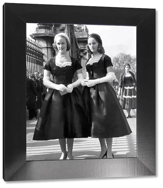 Debutantes Marina Kennedy and Tessa Kennedy, 18 year old twins, of London