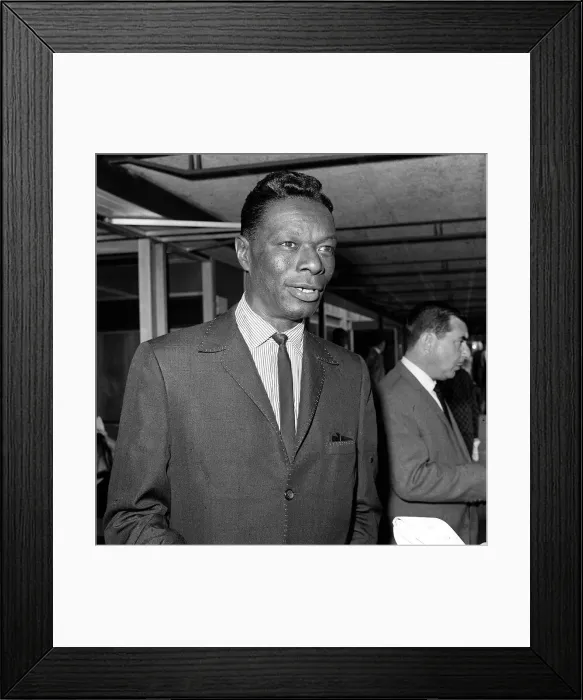 Framed Print : Nat King Cole arriving at London airport July 1963