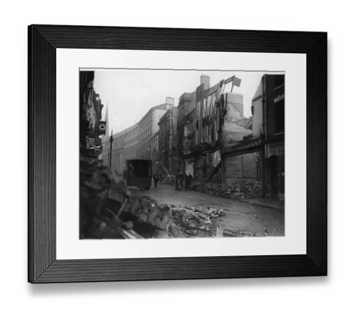 Framed Print : Hertford Street, Coventry, after the air raid. 1940  /  1941