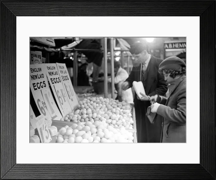 Framed Print : The Egg Stall on Kingston Market circa 1936 L102 Framed Print : The Egg Stall on Kingston Market circa 1936 L102