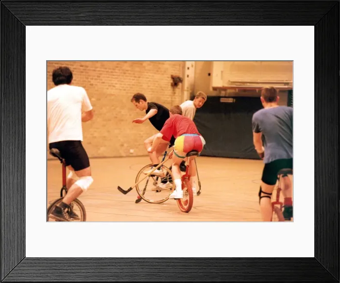 Framed Print : Unicycle action at Gateshead College sports centre Framed Print : Unicycle action at Gateshead College sports centre