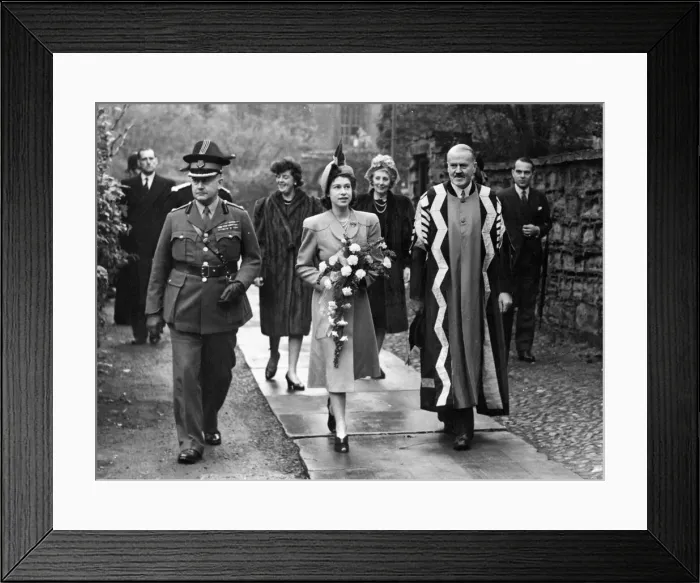 Framed Print : Princess Elizabeth Lays The Foundation Stone at of St. Marys College, Durham