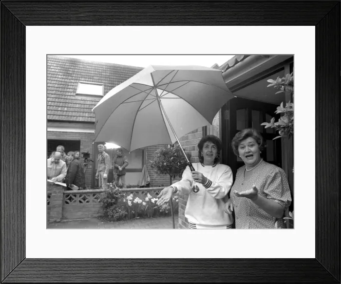Framed Print : Lights, camera... but very little action. That was the scene as a camera crew filmed Framed Print : Lights, camera... but very little action. That was the scene as a camera crew filmed