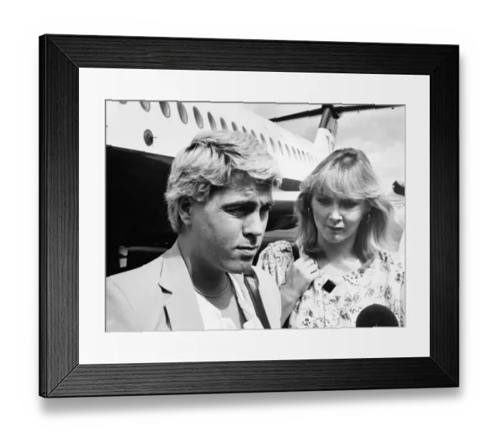 Framed Print : Members of Bucks Fizz - Cheryl Baker and Mike Nolan at Newcastle Airport