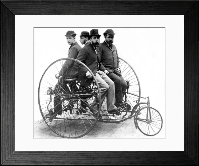 Framed Print : This tricycle made for four was once the pride of its Newcastle owner, the late Mr. W. H
